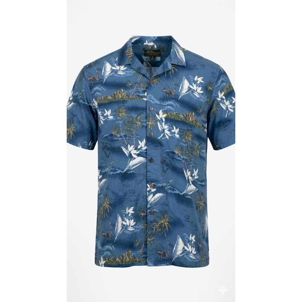 Palmwave Hawaii Island Tropical Cotton Top Golf Vacation Resortwear Mens Size XL